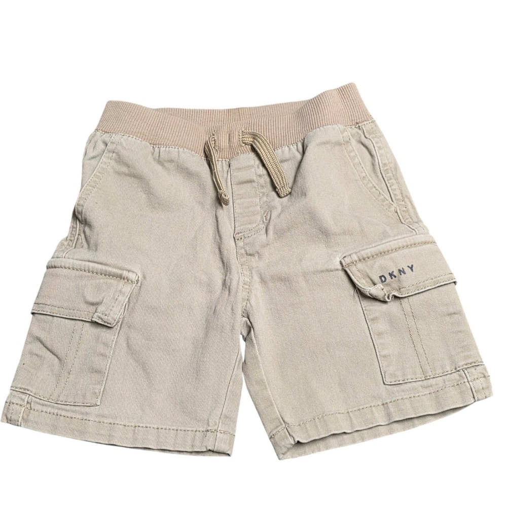 DKNY Cargo Shorts Boy's Size 3T Elastic Waist Cotton Stretch Drawstring